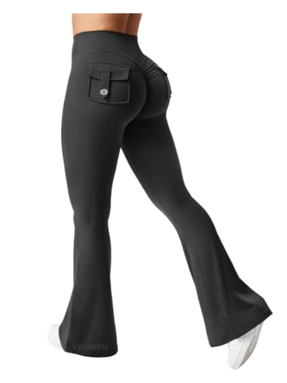 Flare Leggings with Pockets for Women Tummy Control Scrunch Workout Yoga Pants